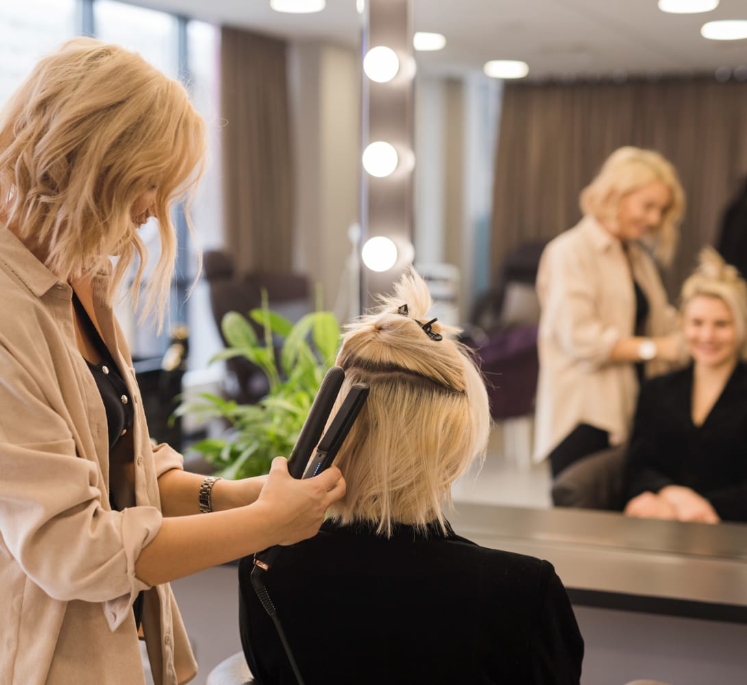 Women with long hair in a salon